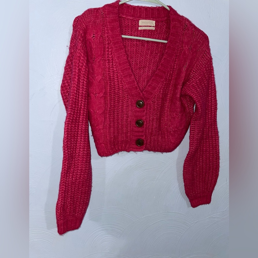 Women’s XS Urban Outfitters Pink Cropped Cardigan - Picture 3 of 5